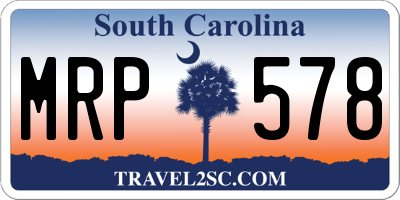 SC license plate MRP578