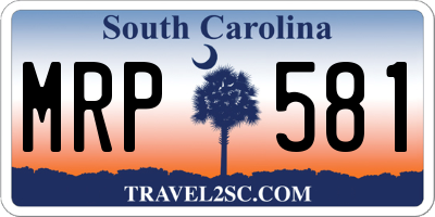 SC license plate MRP581