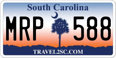 SC license plate MRP588