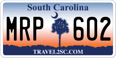 SC license plate MRP602