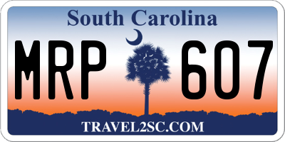 SC license plate MRP607