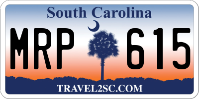SC license plate MRP615