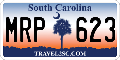SC license plate MRP623