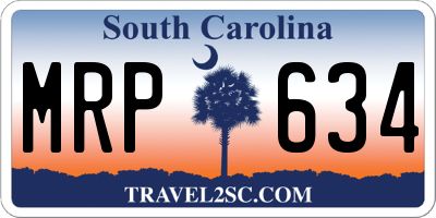SC license plate MRP634
