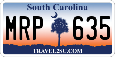 SC license plate MRP635