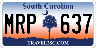 SC license plate MRP637