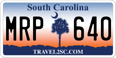 SC license plate MRP640