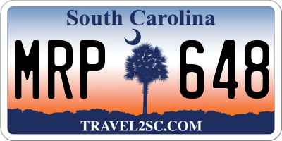 SC license plate MRP648