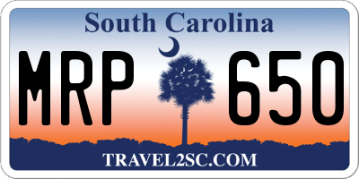 SC license plate MRP650