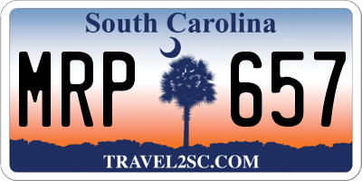 SC license plate MRP657