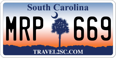 SC license plate MRP669