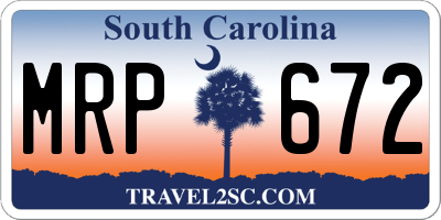 SC license plate MRP672
