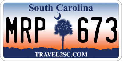 SC license plate MRP673