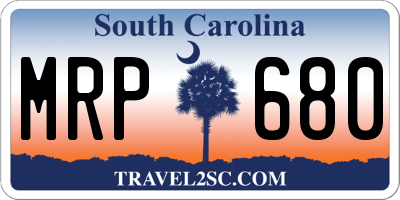 SC license plate MRP680