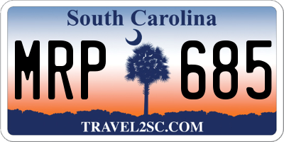 SC license plate MRP685