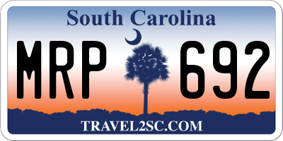 SC license plate MRP692