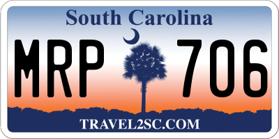SC license plate MRP706