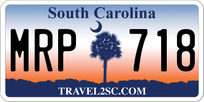 SC license plate MRP718