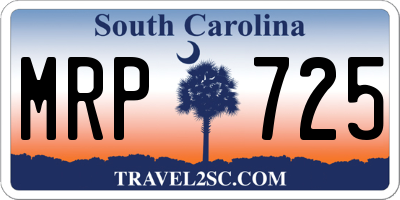 SC license plate MRP725