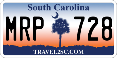 SC license plate MRP728
