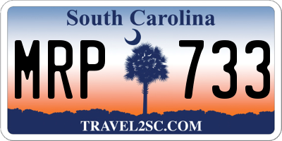 SC license plate MRP733