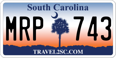 SC license plate MRP743