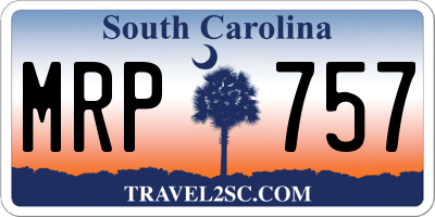 SC license plate MRP757