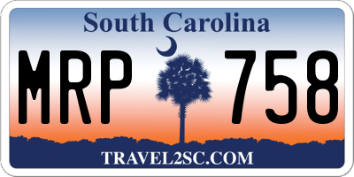SC license plate MRP758