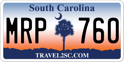 SC license plate MRP760