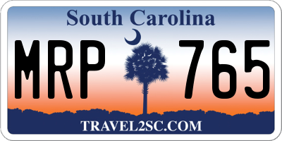 SC license plate MRP765