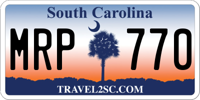 SC license plate MRP770