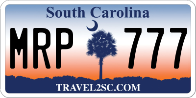 SC license plate MRP777