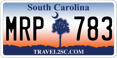 SC license plate MRP783
