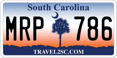 SC license plate MRP786