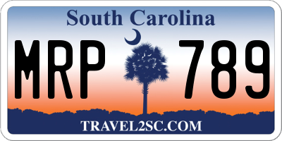 SC license plate MRP789