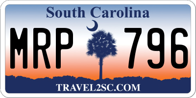 SC license plate MRP796