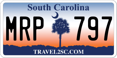 SC license plate MRP797