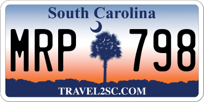 SC license plate MRP798