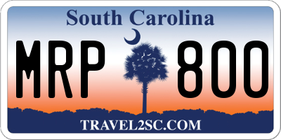 SC license plate MRP800