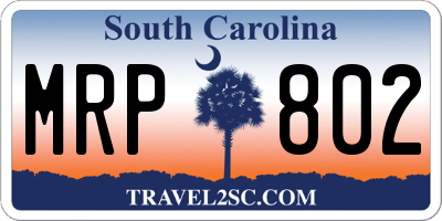 SC license plate MRP802