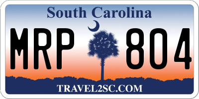 SC license plate MRP804