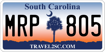 SC license plate MRP805