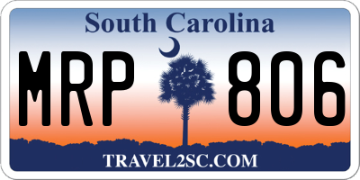 SC license plate MRP806