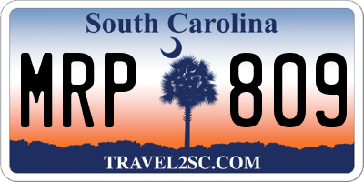 SC license plate MRP809