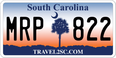 SC license plate MRP822