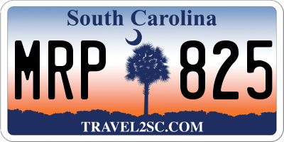 SC license plate MRP825