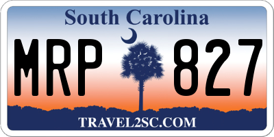 SC license plate MRP827