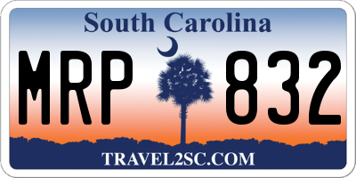 SC license plate MRP832