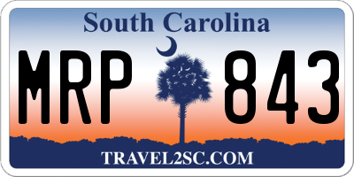 SC license plate MRP843