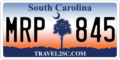 SC license plate MRP845